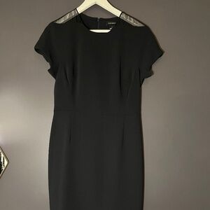 Club Monaco Black Sheath Dress with Sheer Shoulder Detail- Size 6